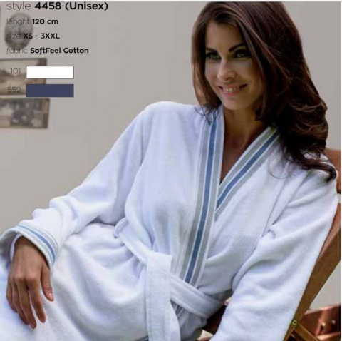 Belmanetti - Pamut unisex köntös judó fazonú (fehér, szürke) (4458)