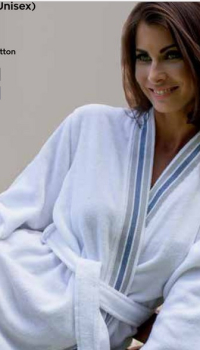 Belmanetti - Pamut unisex köntös judó fazonú (fehér, szürke) (4458)