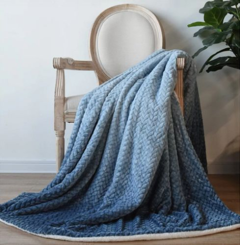 Sherpa Design kétoldalas kék pléd (150×200 cm)