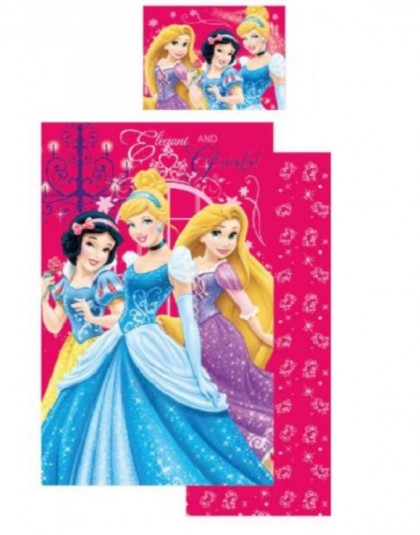 2 részes pamut ovis ágyneműgarnitúra (Disney hercegnők) (90×140 cm)