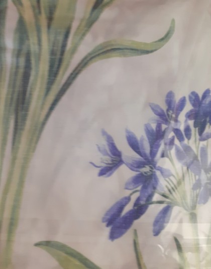 Női pamut hálóing (Kék virágminta) (Méret: XL, XXL)