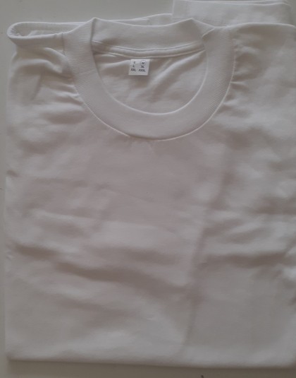 Férfi  rövidujjú póló (kerek nyakú, fehér színű) (Méret: M,  L,  XL)